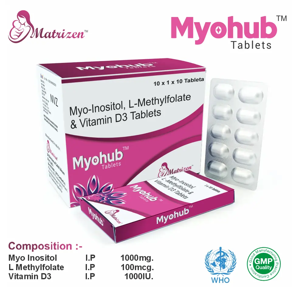 Myo Inositol + Berberine + D-Chiro Inositol  Tablet at the best price in PCD Pharma Franchise for Nutritional Supplement,  and Hormonal Support.